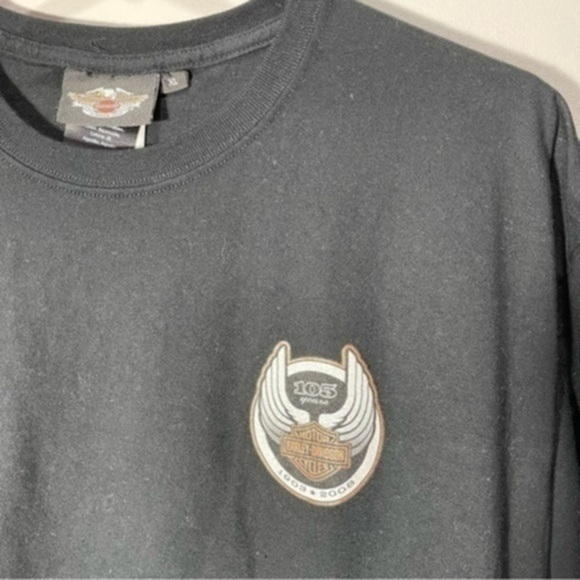105 Years Black Diamond Harley-Davidson T-Shirt (2008) Top 
Size XL color Black - Picture 2 of 10